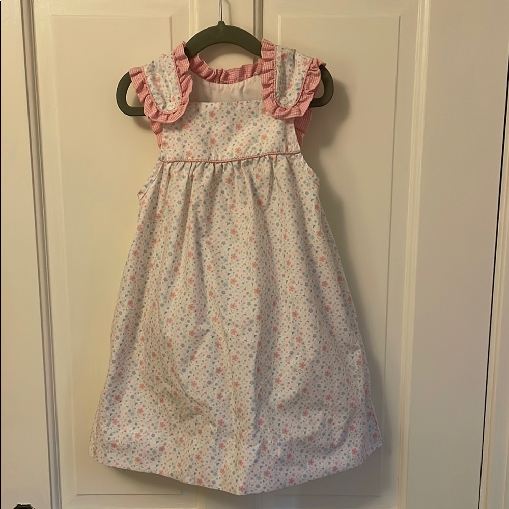Floral Pink and White Kids Dress